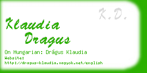 klaudia dragus business card
